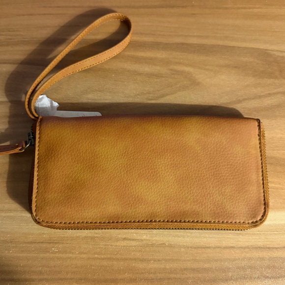 Free People Distressed Vegan Wallet Brown Boho - Picture 4 of 8